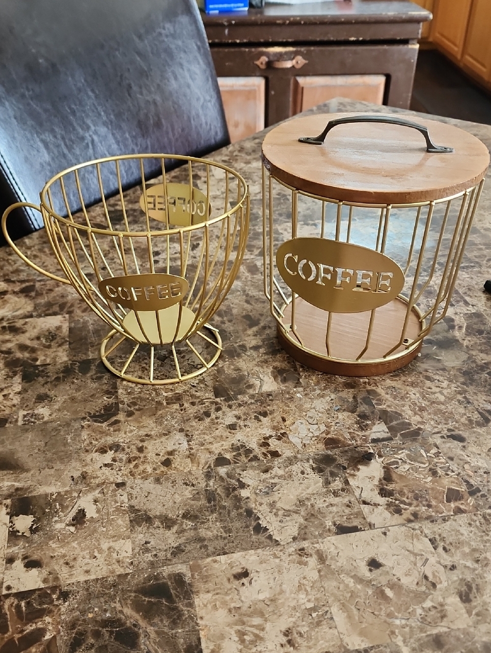 Gold Metal Coffee Decor Or Use As Storage